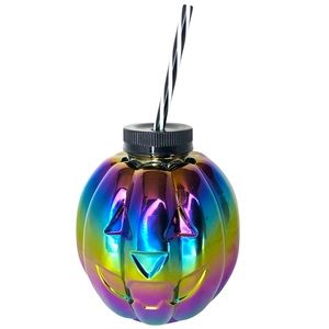 Halloween Iridescent Tumbler with Straw